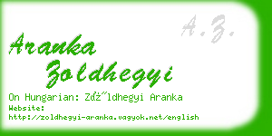 aranka zoldhegyi business card